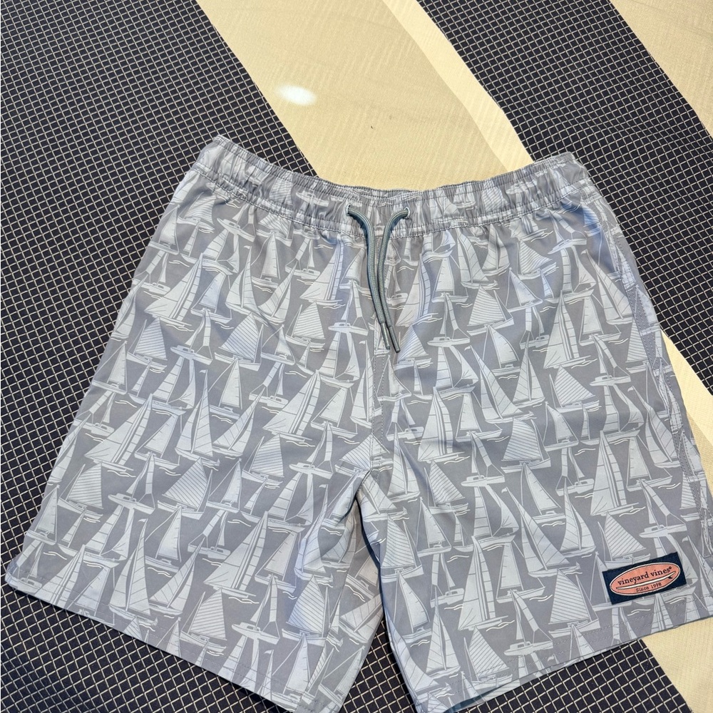 Vineyard Vines Sailboat Gray Board Shorts